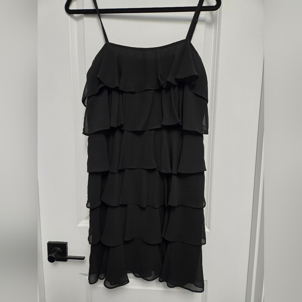 LOFT Black Tiered Dress